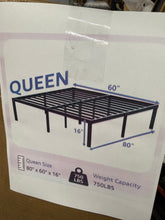 Turberville 16'' Black Metal Platform Bed Frame With 11-leg-support, No Box Spring Needed, Queen Size! (NEW IN BOX)