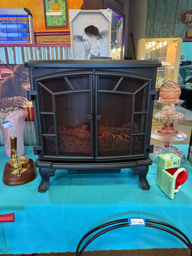 25 in. Electric Fireplace Wood Stove, Freestanding Fireplace Heater with Realistic Flames, Adjustable Brightness! (BRAND NEW)