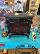 25 in. Electric Fireplace Wood Stove, Freestanding Fireplace Heater with Realistic Flames, Adjustable Brightness! (BRAND NEW)