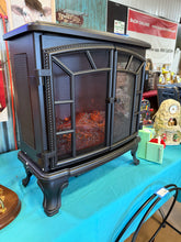 25 in. Electric Fireplace Wood Stove, Freestanding Fireplace Heater with Realistic Flames, Adjustable Brightness! (BRAND NEW)