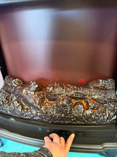 25 in. Electric Fireplace Wood Stove, Freestanding Fireplace Heater with Realistic Flames, Adjustable Brightness! (BRAND NEW)