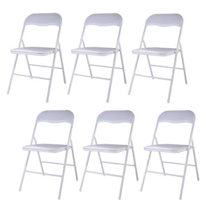 Jaxpety 6 Pack Commercial Plastic Folding Chairs in White Stack-able Wedding Party Event Chair White! (NEW IN BOX)