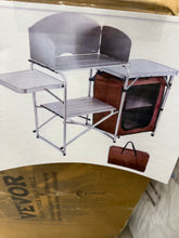 Outdoor 2-Tier Kitchen with Zippered Bag, Portable Folding Cook Table for BBQ, Party and Camping, Brown! (NEW IN BOX)