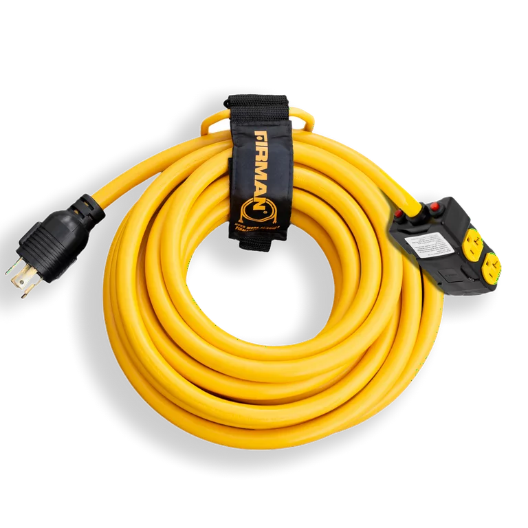 Firman 1195 HEAVY DUTY L14-30P TO (4) 5-20R 25' Extension Cord**New in box**