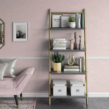 CosmoLiving by Cosmopolitan Nova 4 Shelf Ladder Bookcase, Graphite Gray**New in box**
