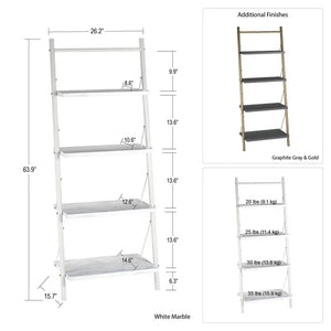 CosmoLiving by Cosmopolitan Nova 4 Shelf Ladder Bookcase, Graphite Gray**New in box**