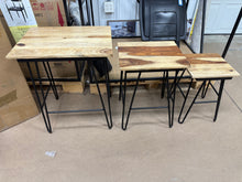 Tristan Sheesham Wood and Iron Base Nesting Tables