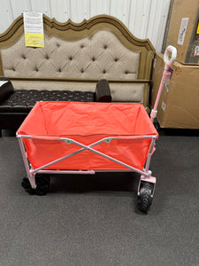 Flat Folding Wagon without Cargo Net, Coral! (NEW - SMALL SMUDGE INSIDE)