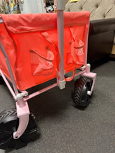 Flat Folding Wagon without Cargo Net, Coral! (NEW - SMALL SMUDGE INSIDE)