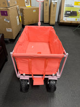 Flat Folding Wagon without Cargo Net, Coral! (NEW - SMALL SMUDGE INSIDE)