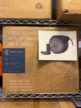 Garden Retractable Hose Reel-5/8 in.-90 ft., Metal Bracket, Wall Mounted, Dark Grey! (BRAND NEW IN BOX)