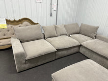 Sereen 6-piece Fabric Modular Sectional, medium grey-  (NEW & ASSEMBLED - MISSING TWO BACK CUSHIONS!)