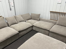 Sereen 6-piece Fabric Modular Sectional, medium grey-  (NEW & ASSEMBLED - MISSING TWO BACK CUSHIONS!)
