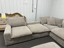 Sereen 6-piece Fabric Modular Sectional, medium grey-  (NEW & ASSEMBLED - MISSING TWO BACK CUSHIONS!)