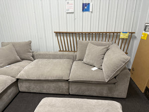 Sereen 6-piece Fabric Modular Sectional, medium grey-  (NEW & ASSEMBLED - MISSING TWO BACK CUSHIONS!)