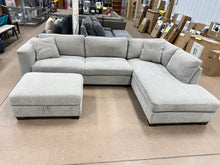 Santana Fabric Sectional with Storage Ottoman