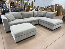 Santana Fabric Sectional with Storage Ottoman