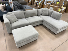 Santana Fabric Sectional with Storage Ottoman