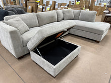 Santana Fabric Sectional with Storage Ottoman