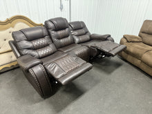 Sandia Leather Power Reclining Sofa with Power Headrests!! BRAND NEW(LEFT SIDE HAS MINOR FACTORY DEFECT, RECLINES FINE)!!