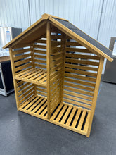 YardCove 29.76 in. Outdoor Firewood Storage Rack with Asphalt Roof and 2-Tier Shelves! (NEW & ASSEMBLED)