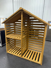 YardCove 29.76 in. Outdoor Firewood Storage Rack with Asphalt Roof and 2-Tier Shelves! (NEW & ASSEMBLED)