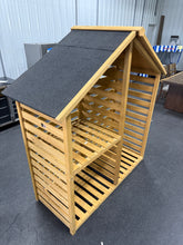 YardCove 29.76 in. Outdoor Firewood Storage Rack with Asphalt Roof and 2-Tier Shelves! (NEW & ASSEMBLED)