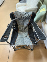 Oversized Camping Folding Chair Heavy Duty Support 450 LBS Steel Frame Collapsible Arm Chair with Cup Holder Black! (NEW)