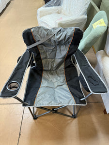 Oversized Camping Folding Chair Heavy Duty Support 450 LBS Steel Frame Collapsible Arm Chair with Cup Holder Black! (NEW)