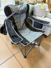 Oversized Camping Folding Chair Heavy Duty Support 450 LBS Steel Frame Collapsible Arm Chair with Cup Holder Black! (NEW)