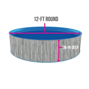 Blue Wave Capri 12-ft Round 36-in Deep Steel Wall Above Ground Swimming Pool Package! (NEW IN BOX)
