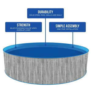 Blue Wave Capri 12-ft Round 36-in Deep Steel Wall Above Ground Swimming Pool Package! (NEW IN BOX)