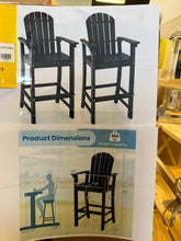 Tangkula 2PCS Outdoor HDPE Bar Stool Tall Adirondack Chair with Armrests and Footrest 30 Inches Counter Height Bar Stool!! NEW IN BOXES(2 BOXES)!!