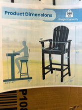 Tangkula 2PCS Outdoor HDPE Bar Stool Tall Adirondack Chair with Armrests and Footrest 30 Inches Counter Height Bar Stool!! NEW IN BOXES(2 BOXES)!!
