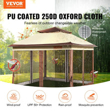 VEVOR Patio Gazebo, 11 x 11 FT Pop up Gazebo for 8-10 Person, with Mosquito Netting, Metal Frame, and PU Coated 250D Oxford Cloth, Outdoor Canopy! (NEW IN BOX)