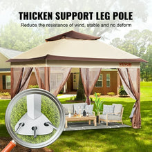 VEVOR Patio Gazebo, 11 x 11 FT Pop up Gazebo for 8-10 Person, with Mosquito Netting, Metal Frame, and PU Coated 250D Oxford Cloth, Outdoor Canopy! (NEW IN BOX)
