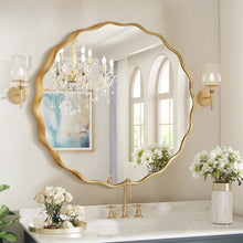 Scalloped Round Metal Wall Mirror, 31.5” x 31.5”!