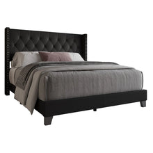 Ameire Upholstered Wingback Bed, Queen size, Black! (NEW IN BOX)