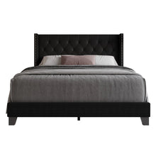 Ameire Upholstered Wingback Bed, Queen size, Black! (NEW IN BOX)