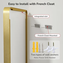 Leaderville Aluminum Framed Shatterproof Rust-Resistant Bathroom Mirror, 36” x 48”! (NEW)