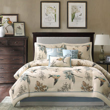Quincy Reversible 7 Piece Printed Cotton Twill Comforter Set, Queen Size! (NEW IN PACK)
