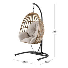 Mainstays Outdoor Wicker Hanging Egg Chair, Tan! (NEW & ASSEMBLED)