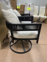 Maine Outdoor Wicker Swivel Rocking Dining Armchair, Set of 2!! NEW AND ASSEMBLED!!