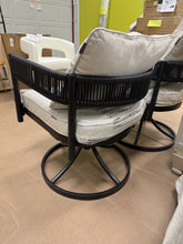 Maine Outdoor Wicker Swivel Rocking Dining Armchair, Set of 2!! NEW AND ASSEMBLED!!