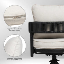 Maine Outdoor Wicker Swivel Rocking Dining Armchair, Set of 2!! NEW AND ASSEMBLED!!