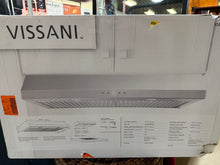 Vissani 30 in. 340 CFM Convertible Under Cabinet Range Hood in Stainless Steel with Electronic Touch Controls! (NEW IN BOX)