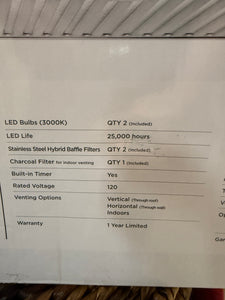 Vissani 30 in. 340 CFM Convertible Under Cabinet Range Hood in Stainless Steel with Electronic Touch Controls! (NEW IN BOX)