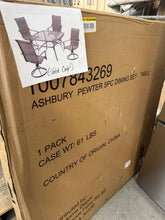 Ashbury Pewter Steel Square Glass Top Outdoor Dining Table! (BRAND NEW IN BOX - TABLE ONLY!)