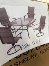 Ashbury Pewter Steel Square Glass Top Outdoor Dining Table! (BRAND NEW IN BOX - TABLE ONLY!)