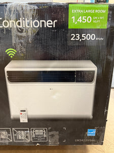LG 23,500 BTU 230/208V Window Air Conditioner Cools 1450 Sq. Ft. with Dual Inverter, Wi-Fi Enabled and Remote in White! (NEW IN BOX) - (CHECK YOUR OUTLET!)